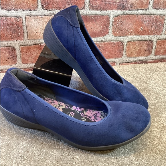 Skechers Shoes - Skechers Women's Navy Suede Slip-On Ballet Flats